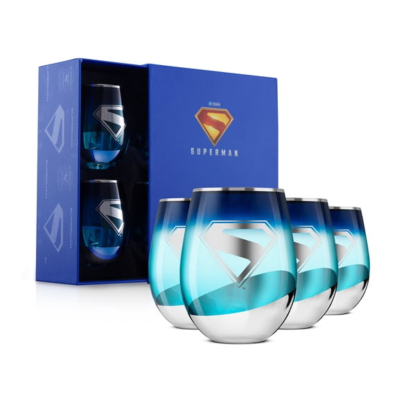 Superman A Symbol of Hope Stemless Glasses - 19 oz - Set of 4
