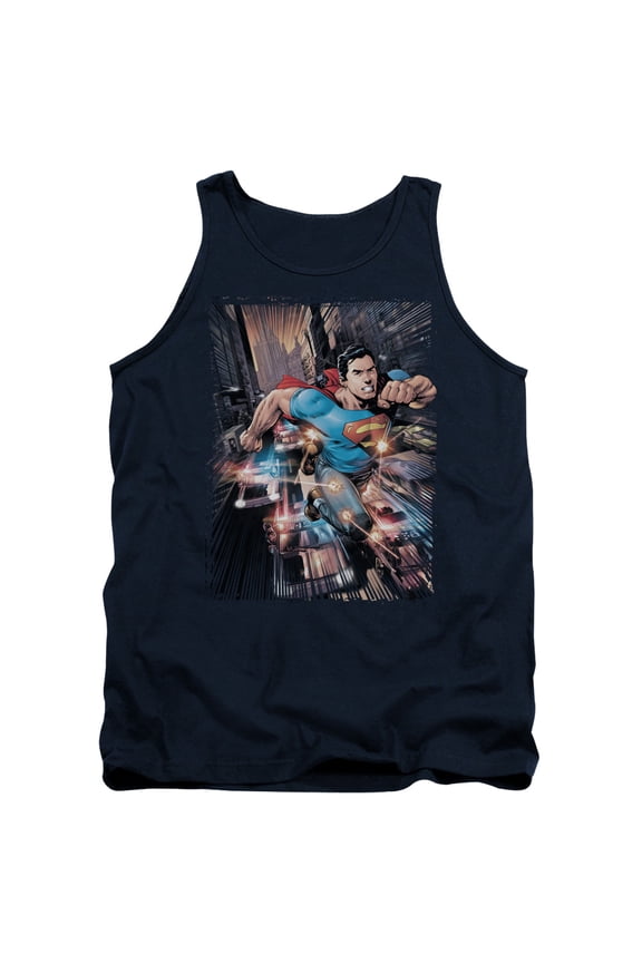 Superman/Action Comics #1 Adult Tank Top Navy