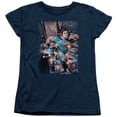 thumbnail image 1 of Superman/Action Comics #1 S/S Women's T-Shirt Navy, 1 of 1