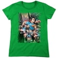 thumbnail image 1 of Superman Action Comics #1 Women's T Shirt, Kelly Green, 2X-Large, 1 of 6