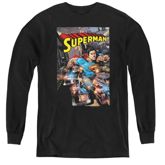 Superman - Action One - Youth Long Sleeve Shirt - Small