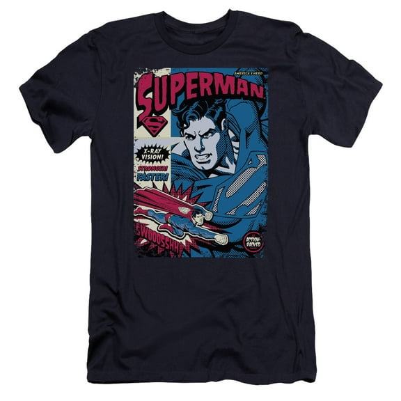 Superman - Action Packed - Premium Slim Fit Short Sleeve Shirt - Large