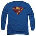 thumbnail image 1 of Superman Action Shield Long Sleeve Adult 18/1 T-Shirt Royal Blue, 1 of 1