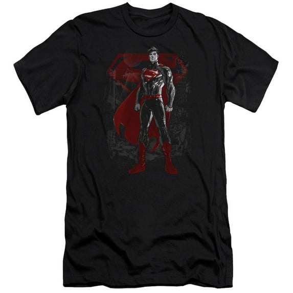 Superman Aftermath Premium Adult Slim Fit 30/1 T-Shirt Black