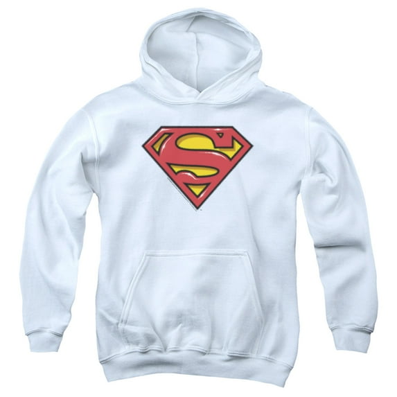 Superman - Airbrush Shield - Youth Hooded Sweatshirt - Large