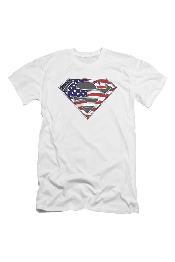 Superman - All American Shield - Premium Slim Fit Short Sleeve Shirt - X-Large