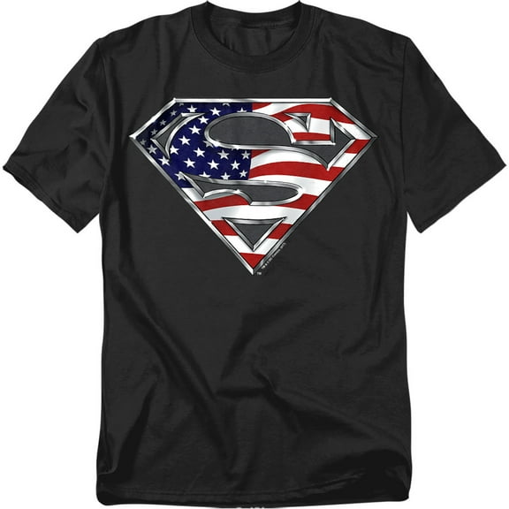 Superman T-Shirt All American Shield Unisex Graphic Tee For Men & Women Black 