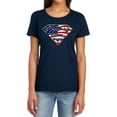 thumbnail image 1 of Superman All American Shield Women's T Shirt, Navy, Medium, 1 of 6