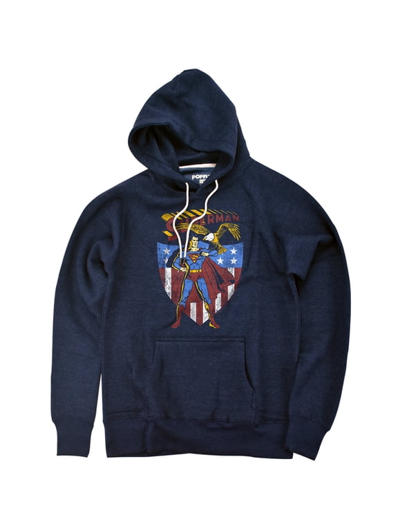 All American Unisex Adult Slim Fit Pull-Over Heather Hoodie, Navy, Medium