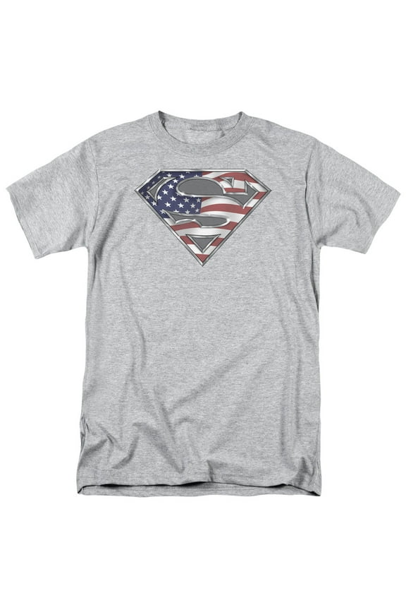 DC Comics - Superman - U.S. Steel Shield - Adult Unisex T-Shirt - Gray