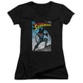 thumbnail image 1 of Superman Alternate Junior Women's V-Neck T-Shirt Black, 1 of 2