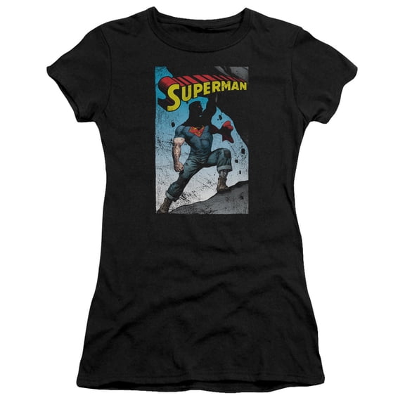 Superman - Alternate - Juniors Teen Girls Cap Sleeve Shirt - Large