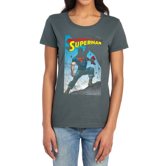 Superman Alternate Women's T Shirt, Charcoal, Medium