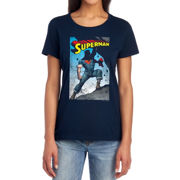 Superman Alternate Women's T Shirt, Navy, 2X-Large