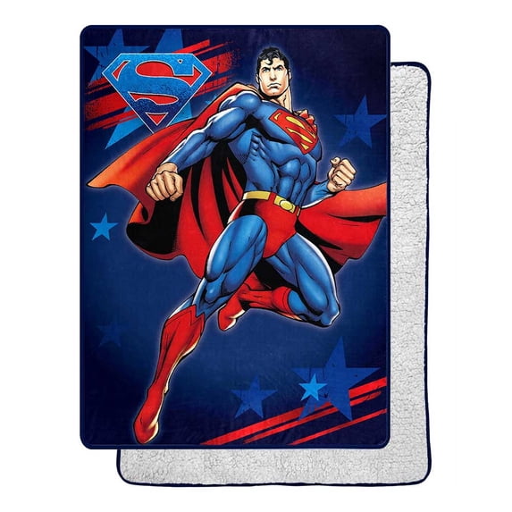 Superman American Hero Silk Touch Sherpa Throw Blanket