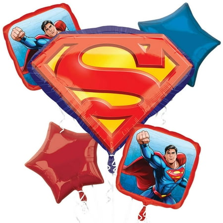 Superman Anagram Balloon Bouquet Kit (5 piece) - Party Supplies Decorations