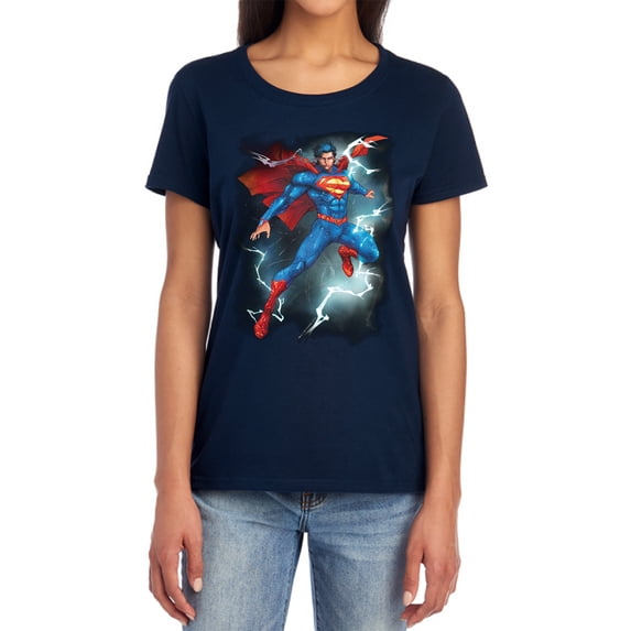 Superman Annual #1 Cover Women's T Shirt, Navy, Medium