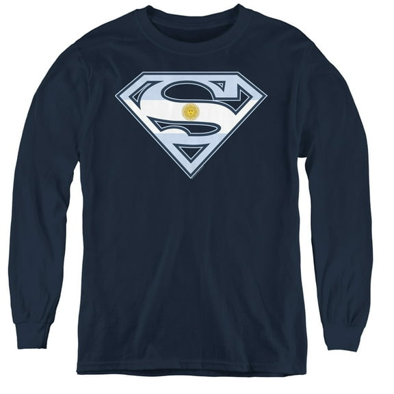 Superman - Argentinian Shield - Youth Long Sleeve Shirt - Large