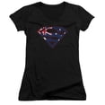 thumbnail image 1 of Superman Australian Shield Junior Women's V-Neck T-Shirt Black, 1 of 1
