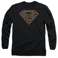 thumbnail image 1 of Superman Aztec Shield Long Sleeve Adult 18/1 T-Shirt Black, 1 of 1