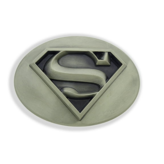Superman Belt Buckle Men Large Jumbo 3D Metallic Gray Color DC Comics Licensed Gift Halloween Costume