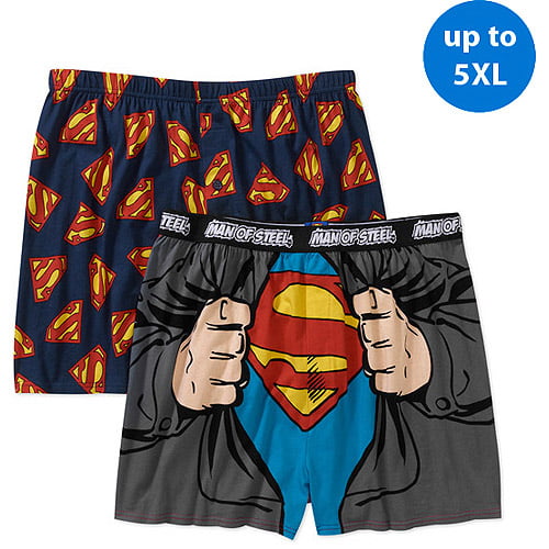 Superman - Big Men's Lic Boxers 2 Packs - Walmart.com