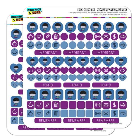 Superman Bizarro Cute Chibi Character Planner Calendar Scrapbooking Crafting Sticker Set