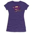thumbnail image 1 of Superman Bizarro Logo Distressed Junior Women's T-Shirt Sheer Purple, 1 of 2
