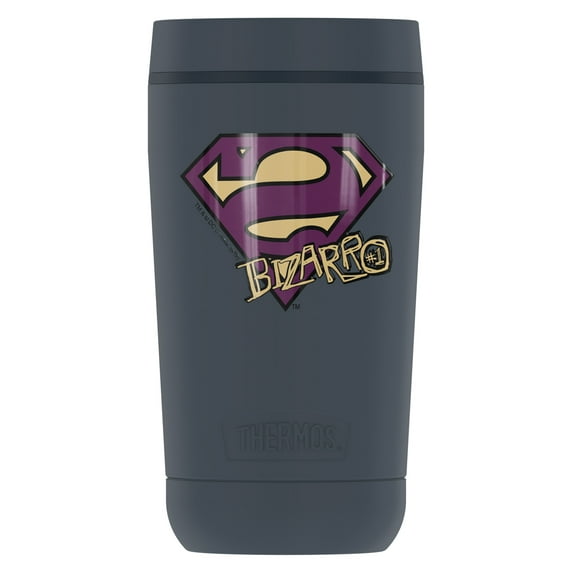 Superman Bizarro Shield Logo, GUARDIAN COLLECTION BY THERMOS Stainless Steel Travel Tumbler, Vacuum insulated & Double Wall, 12oz