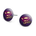 thumbnail image 1 of Superman Bizarro Shield Logo Novelty Silver Plated Stud Earrings, 1 of 4