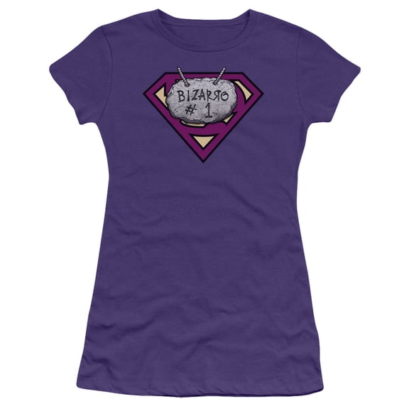 Superman Bizzaro #1 Rock Junior Women's T-Shirt Sheer Purple