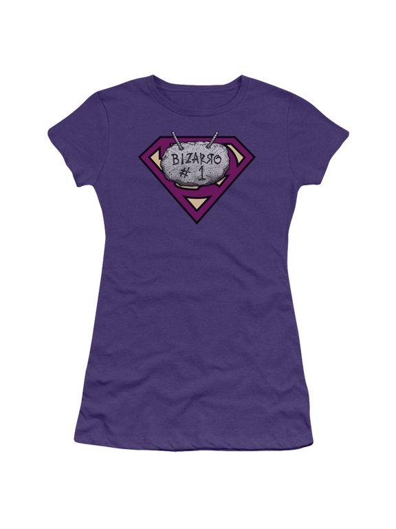 Superman Bizzaro #1 Rock Junior Women's T-Shirt Sheer Purple
