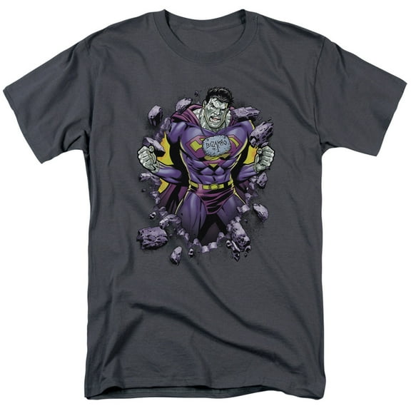 Superman Bizzaro Breakthrough Adult 18/1 T-Shirt Charcoal