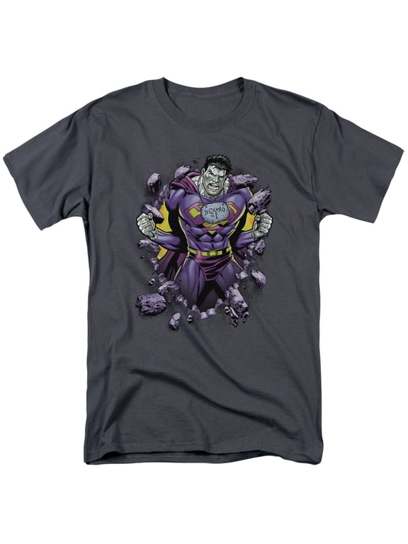 Superman Bizzaro Breakthrough Adult 18/1 T-Shirt Charcoal