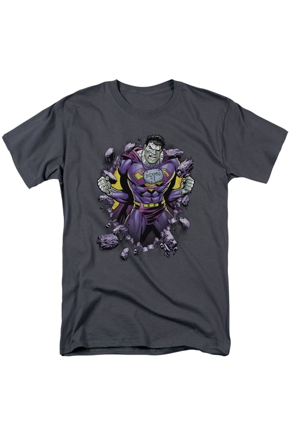 Superman Bizzaro Breakthrough Adult 18/1 T-Shirt Charcoal