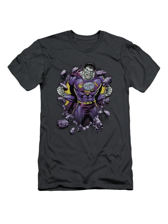 Superman Bizzaro Breakthrough Adult 30/1 T-Shirt Charcoal