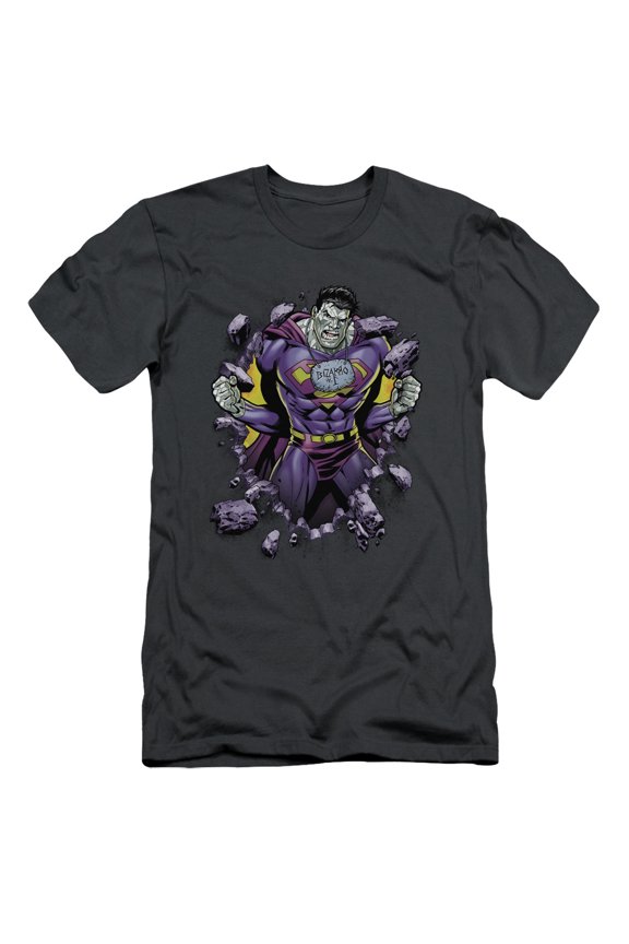 Superman Bizzaro Breakthrough Adult 30/1 T-Shirt Charcoal