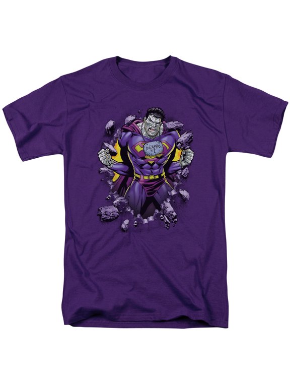 Superman Bizzaro Breakthrough Adult 18/1 T-Shirt Purple