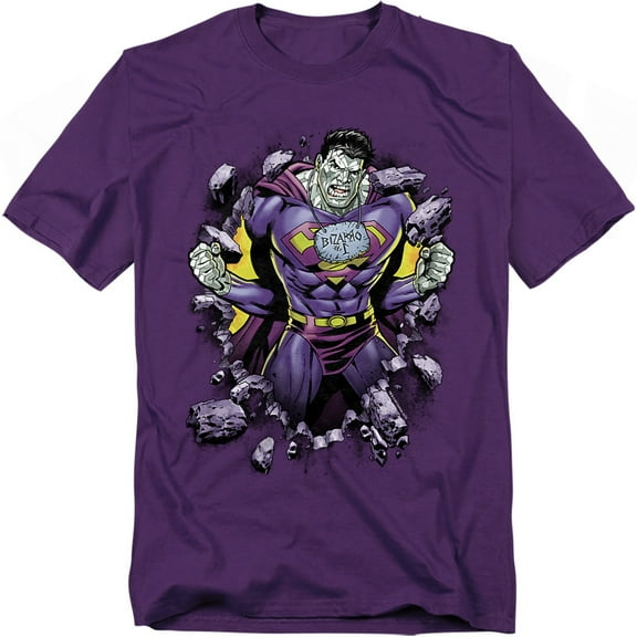 Superman T-Shirt Bizzaro Breakthrough Unisex Graphic Tee For Men & Women Purple 
