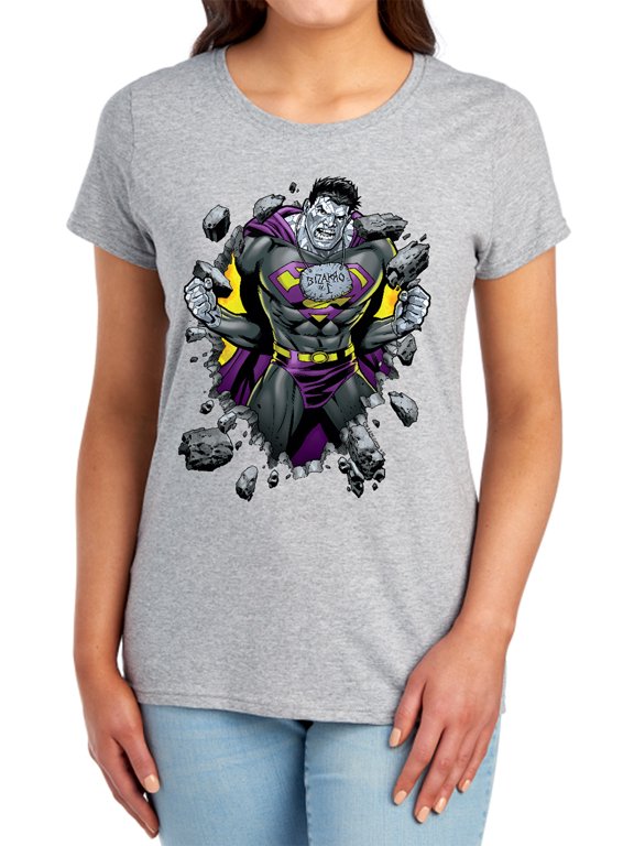 Superman Bizzaro Breakthrough Women's T Shirt, Athletic Heather, Large