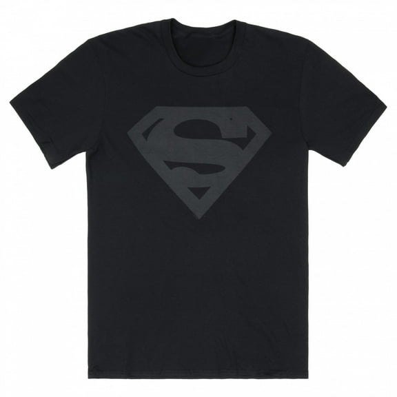 Superman Black on Black Logo T-Shirt-Small