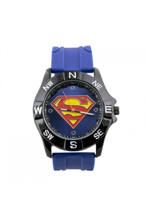 Superman Black on Blue Sport Watch