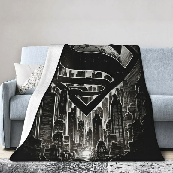 Superman Blanket, Soft Lightweight Flannel Throw Blankets for Sofa, Living Room and Travel 60x50