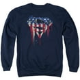 thumbnail image 1 of Superman Bleeding Shield Adult Crewneck Sweatshirt Navy, 1 of 1