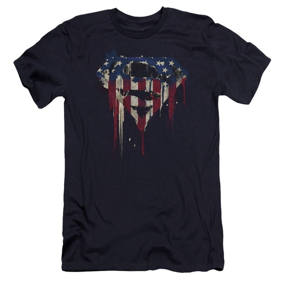 Superman - Bleeding Shield - Premium Slim Fit Short Sleeve Shirt - Medium