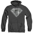 thumbnail image 1 of Superman Bling Shield Adult Heather Hoodie Sweatshirt Black, 1 of 1