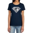 thumbnail image 1 of Superman Bling Shield Women's T Shirt, Navy, 2X-Large, 1 of 6