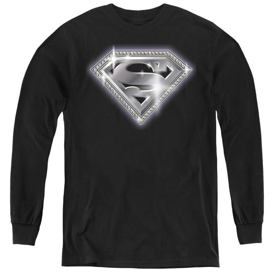 Superman - Bling Shield - Youth Long Sleeve Shirt - Large