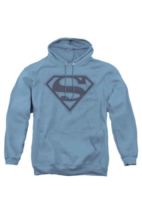 Superman Blue&Navy Shield Adult Pullover Hoodie Sweatshirt Carolina Blue