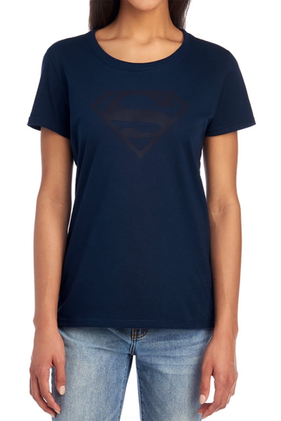 Superman Blue&Navy Shield Women's T Shirt, Navy, 2X-Large